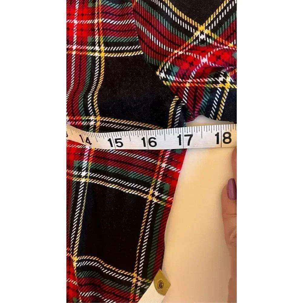 J. Crew Womens Black Red‎ Tartan Plaid Turtle Neck Long Sleeve Top Small NWT